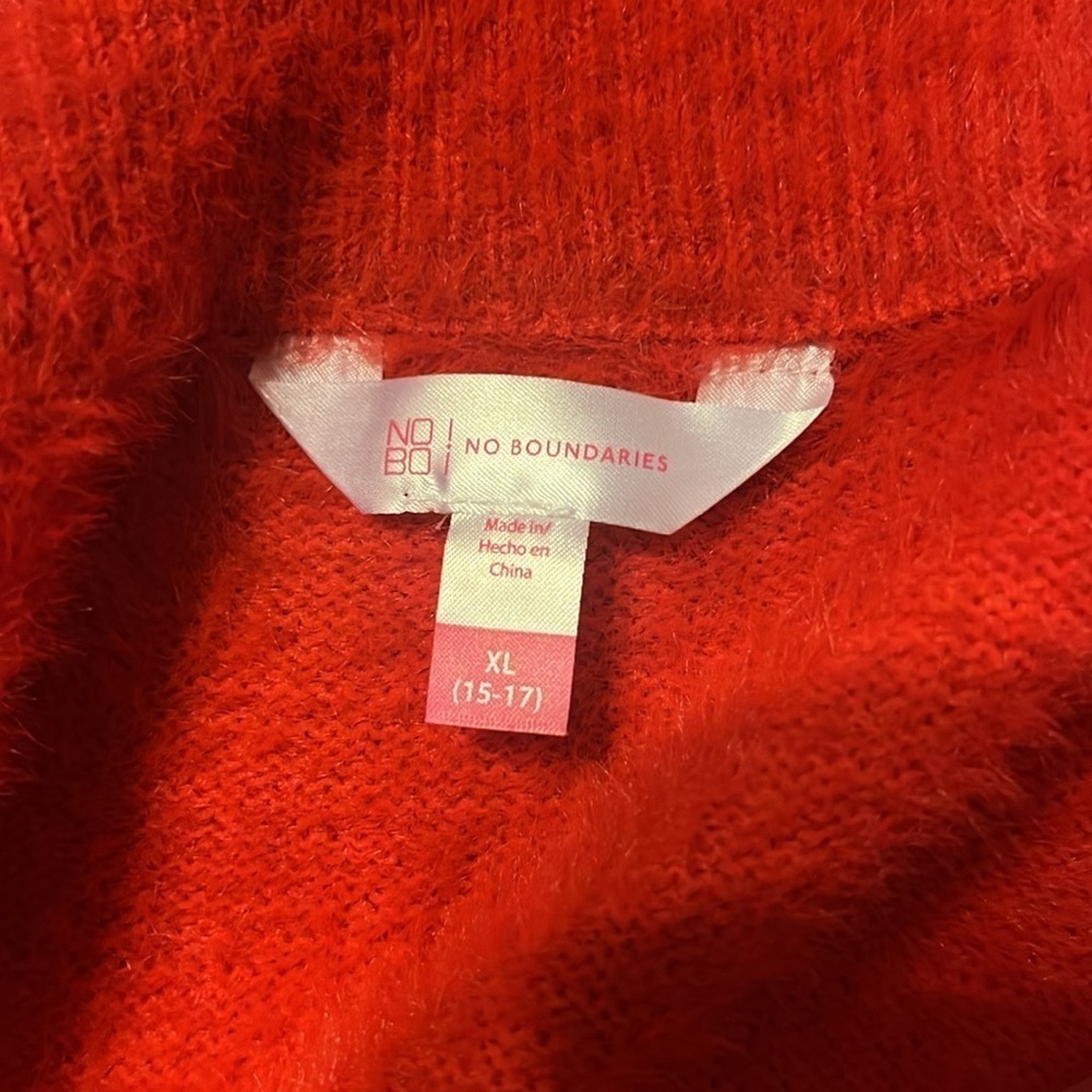 NWT No Boundaries Super Soft Juniors XL (15-17) zip Up Sweater. - Picture 8 of 9
